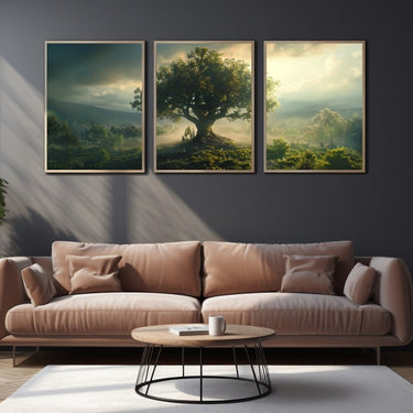 Triptych Tree Painting